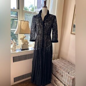 Denim & Supply Ralph Lauren Black Cotton Tiered Lace Button/through Maxi Dress